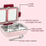 Avifresh Duo Insulated SS Lunch Box-Light Pink_3
