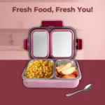 Avifresh Duo Insulated SS Lunch Box-Light Pink_6