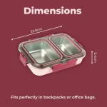 Avifresh Duo Insulated SS Lunch Box-Light Pink_7