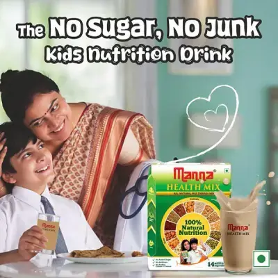 Manna Health Mix 500g and Manna Date Powder 200g Combo Pack | All Natural Kids Nutrition Drink + All Natural Sweetner For Kids Manna Health Mix 500g and Manna Date Powder 200g Combo Pack | All Natural Kids Nutrition Drink + All Natural Sweetner For Kids