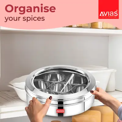 SS Utensils – Avias Spice Box Elegant GL (Medium) SS Utensils – Avias Spice Box Elegant GL (Medium)