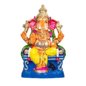 Ganapathi Simhasanam – 18 Inch – Colour Right Trunk