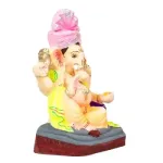 MH Ganesha - Clay- 12 Inch - Colour Turban Right Trunk_2