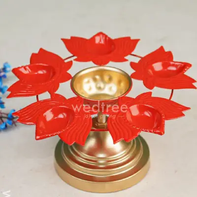 Metal Urli with Lotus Diya – WBG1468 Metal Urli with Lotus Diya – WBG1468