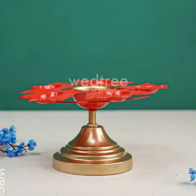 Metal Urli with Lotus Diya – WBG1468 Metal Urli with Lotus Diya – WBG1468