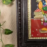 Tanjore Painting - Bala & Lalitha Tripura Sundari - Flat (Gold Foil) - 15x12 inch - WL3056_4