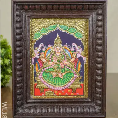 Tanjore Painting – Gajalakshmi – Flat (Gold Foil) – 8×6 inch – WL1823 Tanjore Painting – Gajalakshmi – Flat (Gold Foil) – 8×6 inch – WL1823