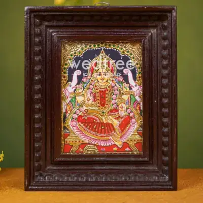 Tanjore Painting – Gajalakshmi – Flat (Gold Foil) – 8×6 inch – WL1823 Tanjore Painting – Gajalakshmi – Flat (Gold Foil) – 8×6 inch – WL1823