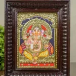 Tanjore Painting - Ganesha - Flat (Gold Foil) - 8x6 inch - WL1821_3