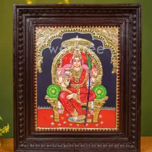 Tanjore Painting - Lalitha Tripura Sundari - Flat (Gold Foil) - 12x10 inch - WL4703