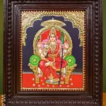 Tanjore Painting - Lalitha Tripura Sundari - Flat (Gold Foil) - 12x10 inch - WL4703_2