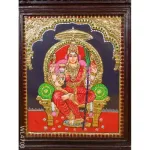 Tanjore Painting - Lalitha Tripura Sundari - Flat (Gold Foil) - 12x10 inch - WL4703_3