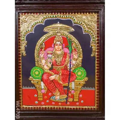 Tanjore Painting – Lalitha Tripura Sundari – Flat (Gold Foil) – 12×10 inch – WL4703 Tanjore Painting – Lalitha Tripura Sundari – Flat (Gold Foil) – 12×10 inch – WL4703