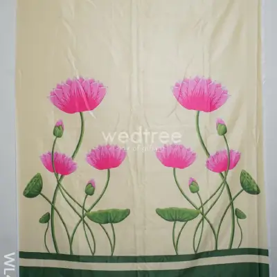Pooja Back Drops – White Pichwai Design – WL4232-1 Pooja Back Drops – White Pichwai Design – WL4232-1