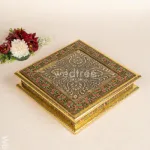 Oxidized Dry Fruit Box Embossed with Flower_2