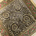 Oxidized Dry Fruit Box Embossed with Flower_6