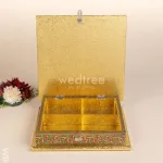 Oxidized Dry Fruit Box Embossed with Flower_8