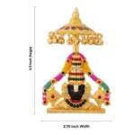 Balaji Bust with Umbrella Black - Gold Polish - Stone - 4.5 Inch - 4