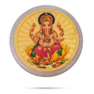 Ganesha Fridge Magnet - Round - 1.5 Inch