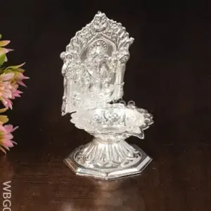 German Silver Sunflower Base GaneshaDiya-WBG0572