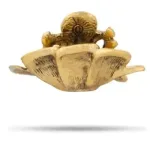 Golden Ganesh Sitting On Hibiscus Flower - Aluminium - 2.5 Inch - 175 Gms_4