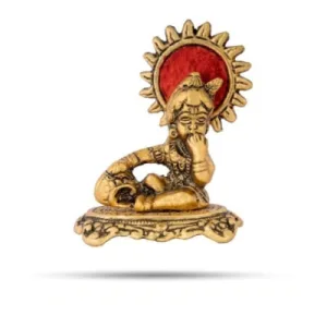 Golden Small Butter Krishna - Aluminium - 3.5 Inch - 75 Gms