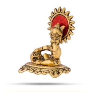 Golden Small Butter Krishna – Aluminium – 3.5 Inch – 75 Gms