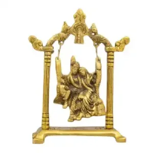 Radha Krishna Pencil Jhula – Golden – 7.5 Inch – 245 Gms