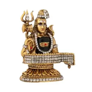 Shivling Shankar – Gold Antique Stone – ST871 – 2.5 Inch