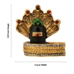 Shivling with Nag - Gold Antique Stone - ST1328 - 2.25 Inch_4