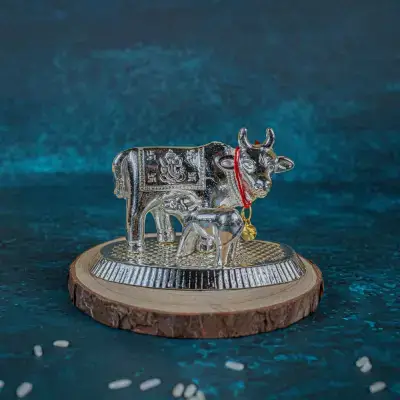 Silver Plated Cow and Calf-WBG0773 Silver Plated Cow and Calf-WBG0773