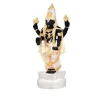 Vishnu Murti Standing On Lotus - Silver Polish - 5 x 2.25 Inches_3