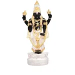 Vishnu Murti Standing On Lotus - Silver Polish - 5 x 2.25 Inches_4