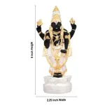 Vishnu Murti Standing On Lotus - Silver Polish - 5 x 2.25 Inches_6