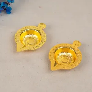 Zinc Alloy Diya Setof2-Gold-WBG1789-1