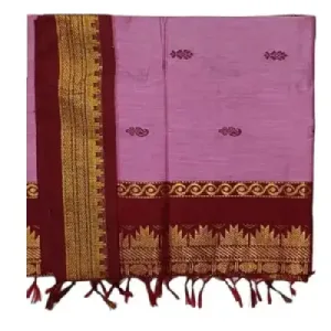 6 Yards Kalyani Cotton Butta Saree-Pink 6 Yards Kalyani Cotton Butta Saree-Pink