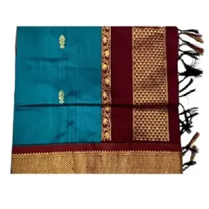 6 Yards Kalyani Cotton Butta Saree-Sky Blue 6 Yards Kalyani Cotton Butta Saree-Sky Blue