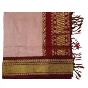 6 Yards Kalyani Cotton Vairaoosi Saree-Pink 6 Yards Kalyani Cotton Vairaoosi Saree-Pink