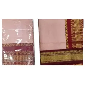 6 Yards Kalyani Cotton Vairaoosi Saree-Pink 6 Yards Kalyani Cotton Vairaoosi Saree-Pink