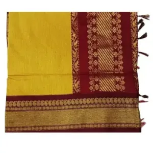 6 Yards Kalyani Cotton Vairaoosi Saree-Yellow 6 Yards Kalyani Cotton Vairaoosi Saree-Yellow