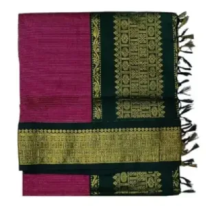 6 Yards Kalyani Cotton Vairaoosi Saree-magenta purple 6 Yards Kalyani Cotton Vairaoosi Saree-magenta purple