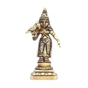 Meenakshi Amman Statue – Brass Idol – 3.5 x 2 Inches – 130 Gms