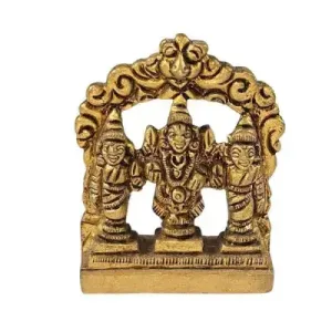Balaji Sridevi Bhudevi With Arch - Brass - AF - 2.5 Inch - 135 Gms