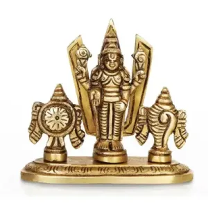 Balaji With Shank Chakra Namam - Brass - AF - 3.5 Inch - 280 Gms