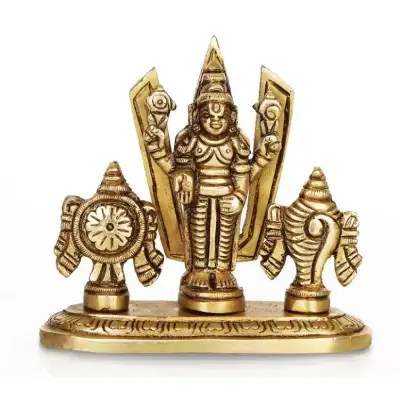 Balaji With Shank Chakra Namam – Brass – AF – 3.5 Inch – 280 Gms Balaji With Shank Chakra Namam – Brass – AF – 3.5 Inch – 280 Gms