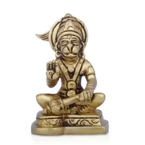 Hanuman Sitting On Base - Brass AF - 3 Inch - 300 Gms
