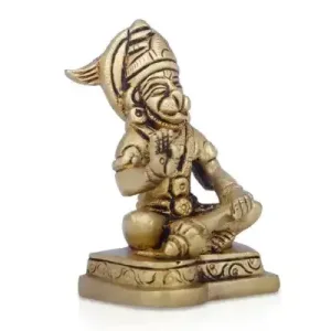 Hanuman Sitting On Base – Brass AF – 3 Inch – 300 Gms