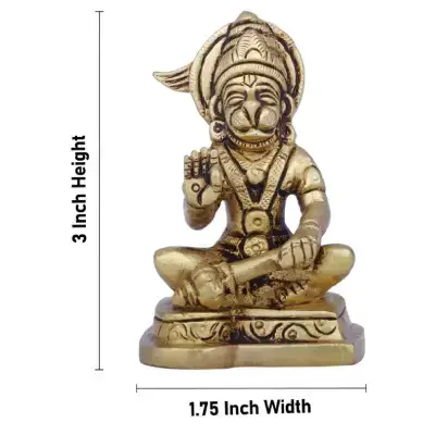 Hanuman Sitting On Base – Brass AF – 3 Inch – 300 Gms Hanuman Sitting On Base – Brass AF – 3 Inch – 300 Gms