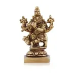 Krishna Statue with Cow - 2 x 1.5 Inches - Antique Brass Idol - 0.080 Kgs_1