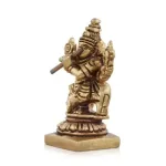 Krishna Statue with Cow - 2 x 1.5 Inches - Antique Brass Idol - 0.080 Kgs_5